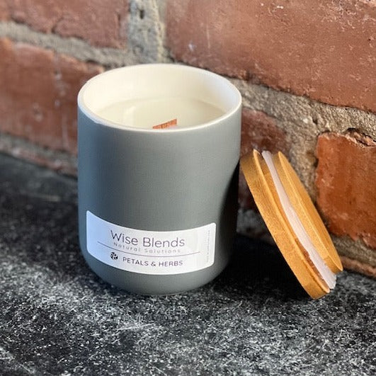 Petals & Herbs Candle-recycled container
