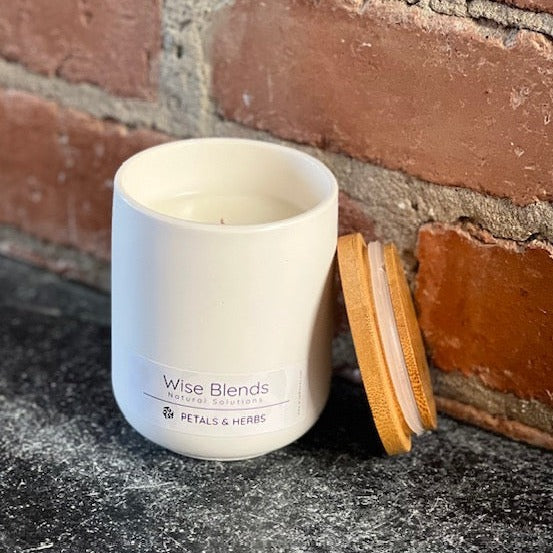 Petals & Herbs Candle-recycled container